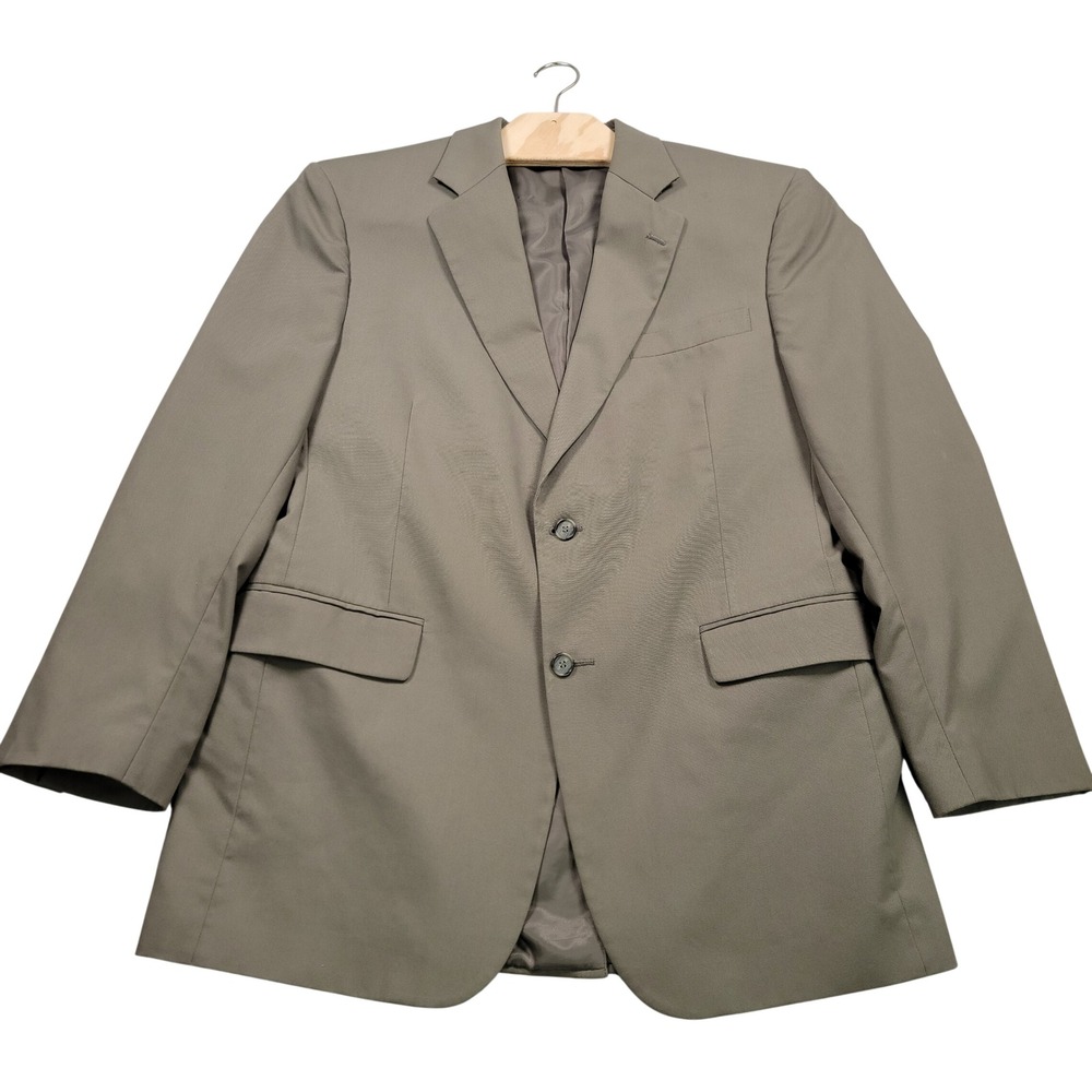 Men's Jos. A. Bank‎ Two Button Blazer Sport Coat, Khaki, Size 43L, Pre-Owned
